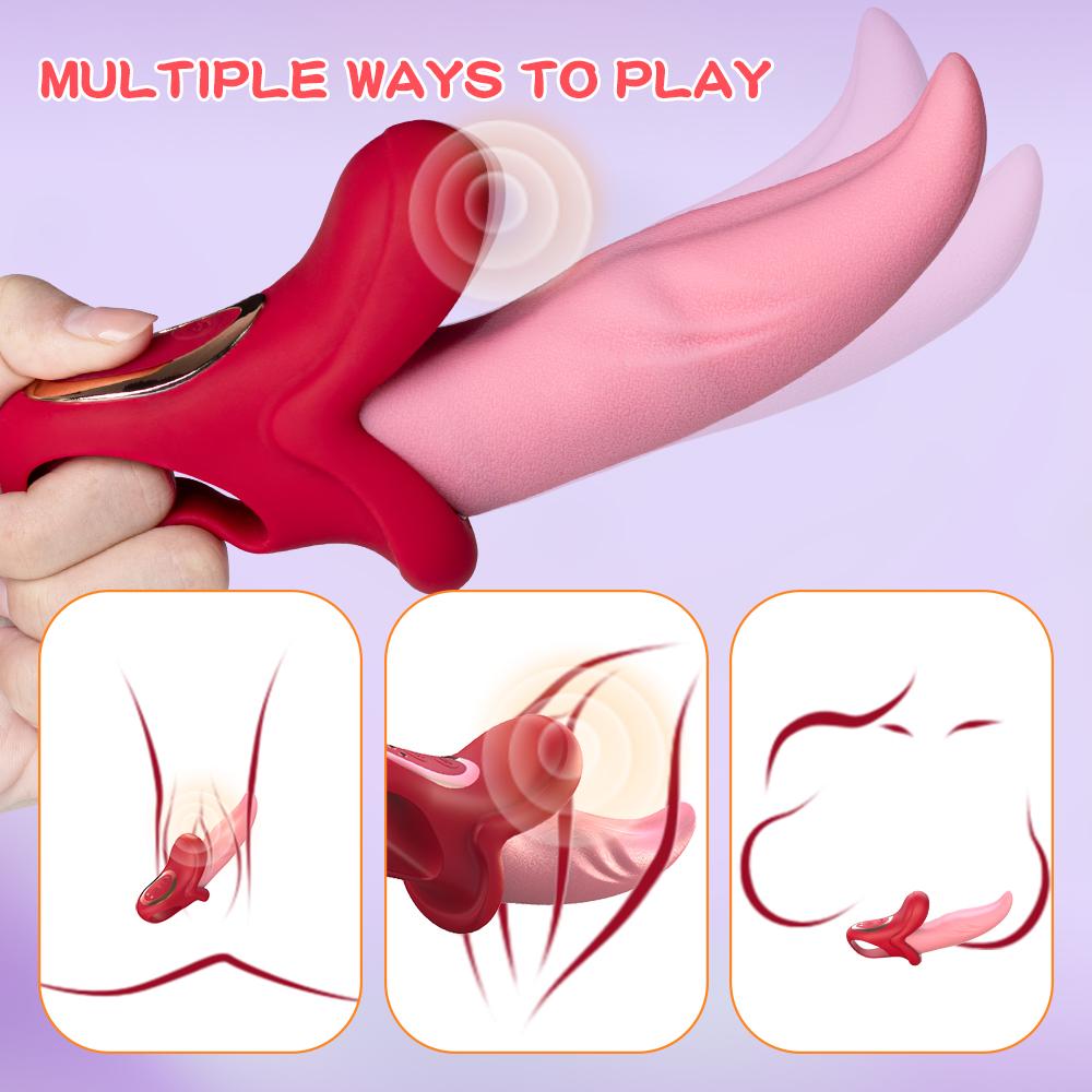 Tongue Licking 10 Mode Vibrator Women Clitoris Nipple Anal Penetration Massager Sex Toys Masturbation Adult Female Shop