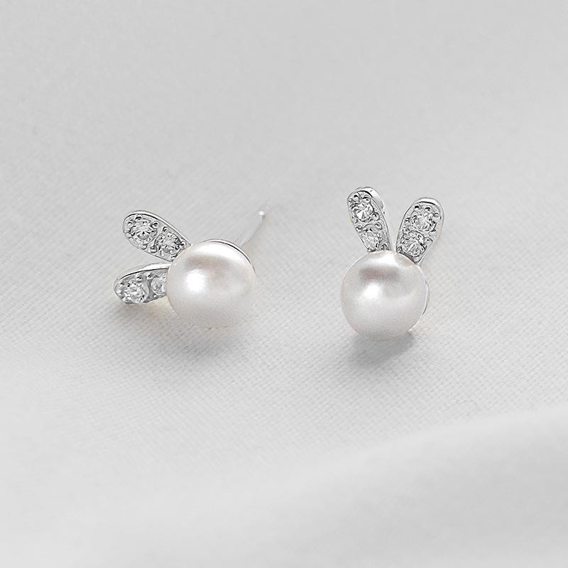 

Серьги из серебра 925 пробы Banyan Tree Лось и Кролик с жемчугом - Милый, Нежный, Простой дизайн ES2018 платиновый