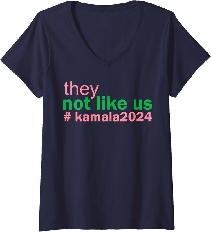 Вице-президент Камала Харрис Они Не Такие Как Мы Брат 2024 Подарок Женская Футболка с V-образным вырезом Унисекс Футболка S