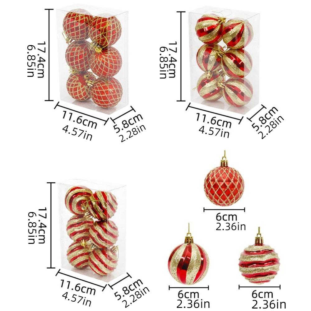 6Pcs/Set Gift Xmas Tree Decoration 6cm Christmas Spheres Pendant Party Decoration