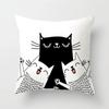 Abstract Black Cat Pattern Pillowcase Office Living Room Home Pillowcase Car Ornaments