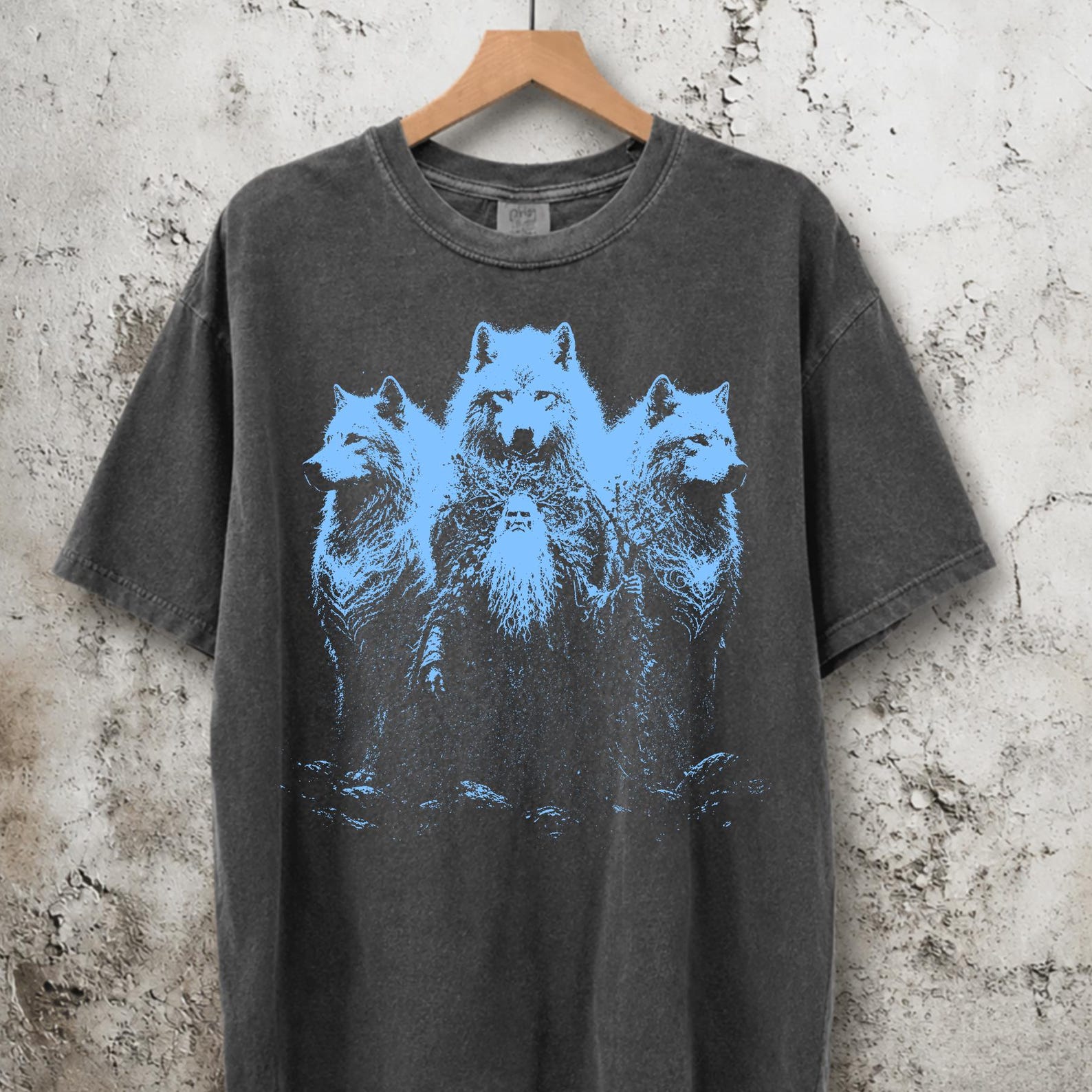 Wolf Guardian Shirt, Celtic Pagan Forest Tee, Mystical Wildlife Graphic, Ancient Folklore Wolf Gift 3XL