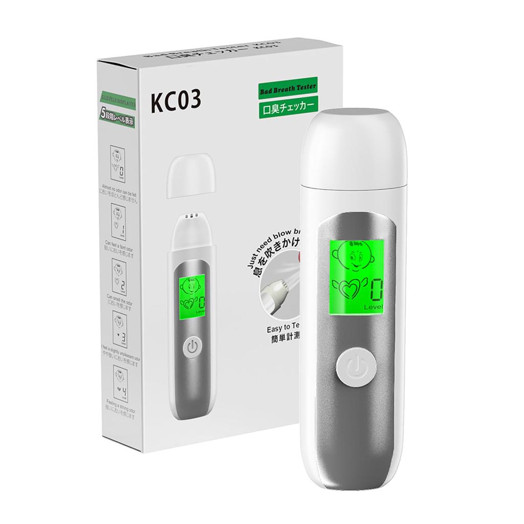 Halitosis Bad Breath Cause Sterility High Sensitivity Odor Meter Detector, Analysis, Checker, Test, Rechargeable, (White)