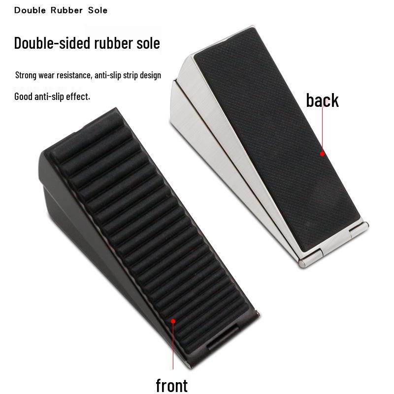 Spring-loaded Anti-collision Door Stopper & Holder with Windproof Wedge