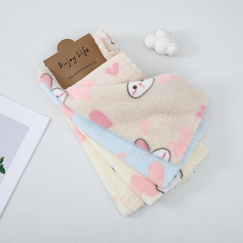 Rabbit Printed Small Towels Are Soft and Skin-friendly, Instantly Absorb Water and Do Not Shed Hair, Kitchen Rag