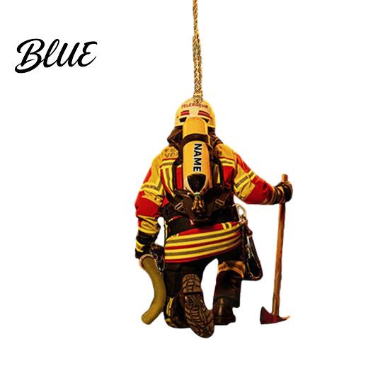 Interior Rearview Pendant Christmas Tree Firefighter Ornament with Lanyard Widely Used Decoration Car Mirror Hanging Fireman Uniform