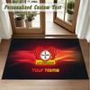 Crystal Velvet Square Rug Custom NameBayer Leverkusen Football Pattern Non Slip Home Floor Decor Rug