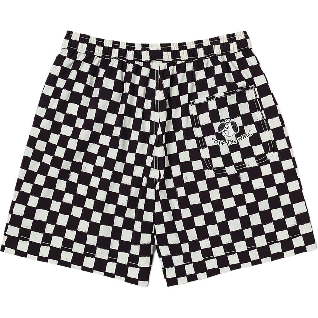 Vans X Asian Artists Alliance Riroo Collaboration Woven Lace-Up Simple Fashion Casual Shorts Women shorts Black White Checkered VN000QF7FBA