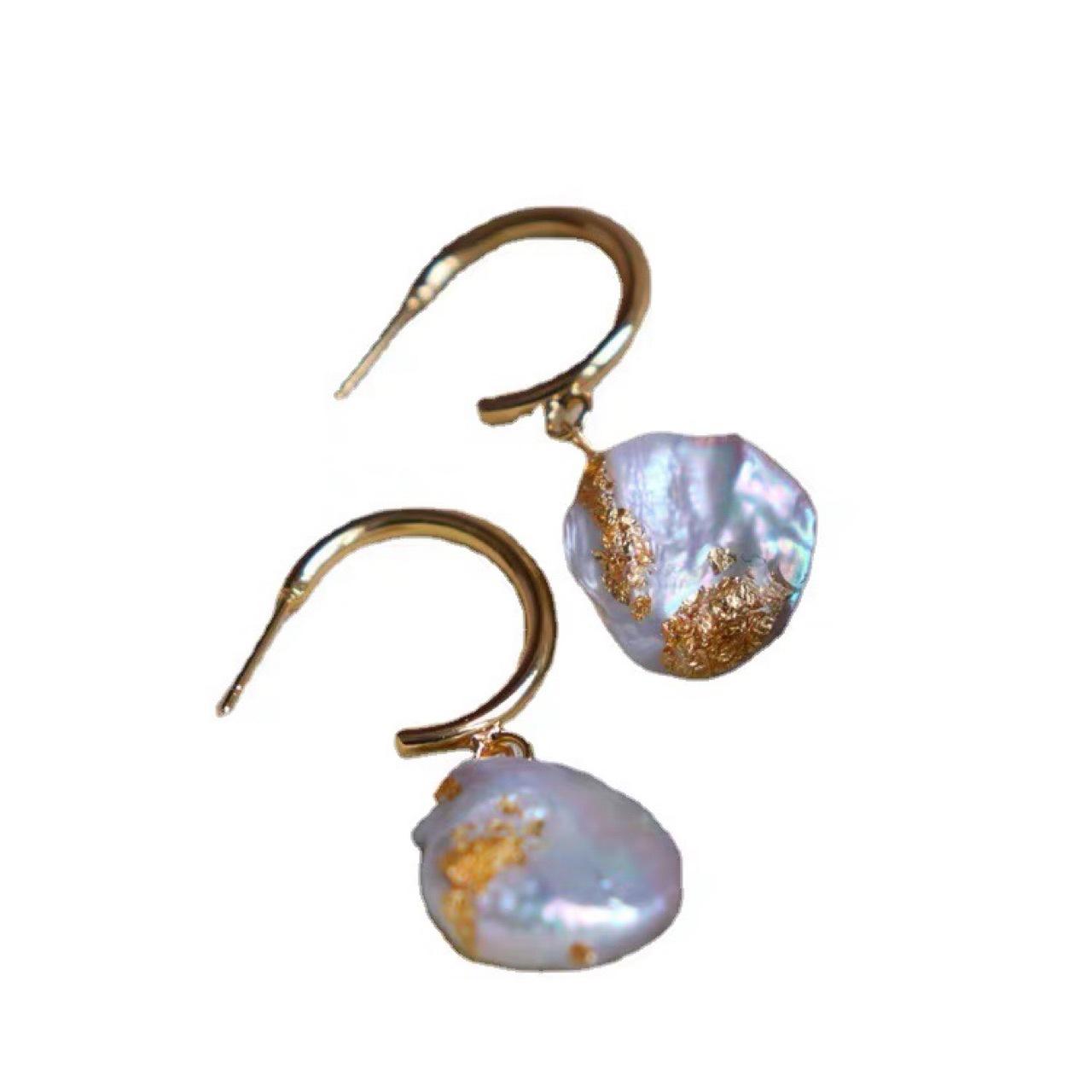 

Винтажный дворцовый стиль, натуральный бабушкино-серый цвет, настоящий мультима, барочный жемчуг, инкрустированный золотой фольгой, пуговицы, золотые серьги 10mm-12mm