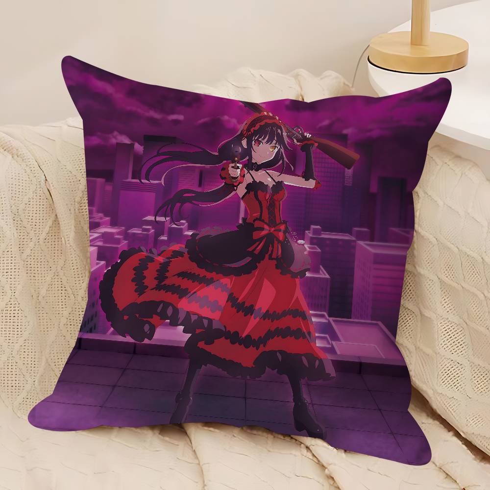 

Anime Kurumi Tokisaki Pillow Cover Sofa Cushion Cover Home Room Decoration Children Gift 12x12Inch