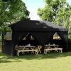VidaXL Folding Pop-Up Party Tent 4 Sidewalls Black, Tent, Awning Tent, Gazebo Awning, Tent 4004958