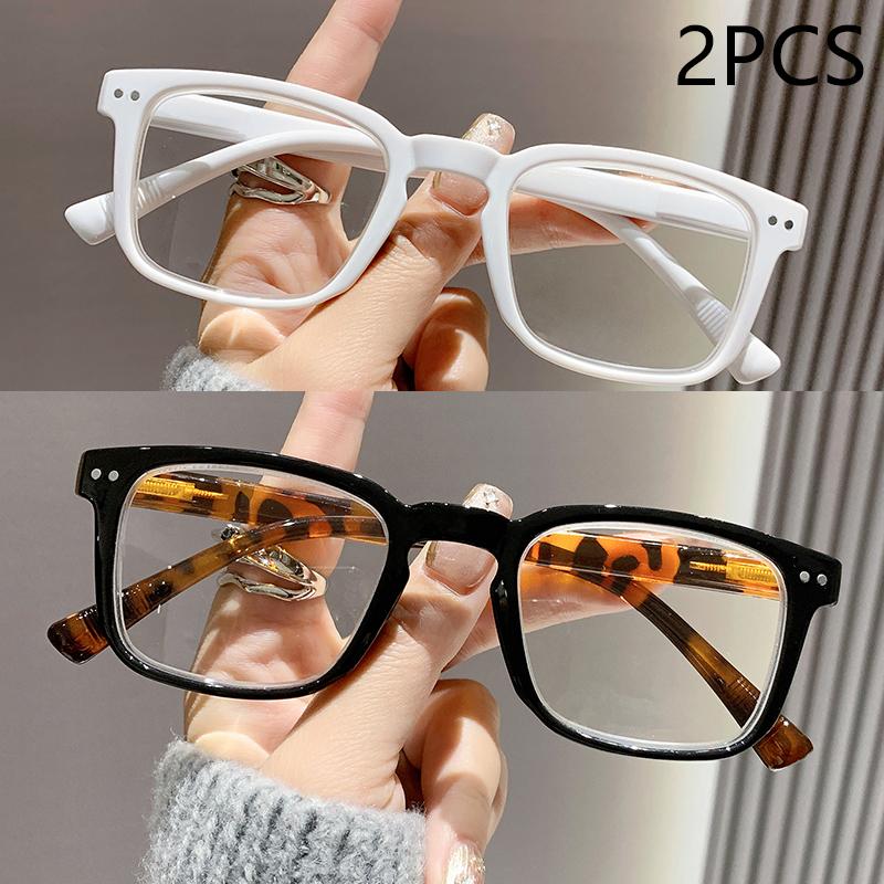 

2/3PCS New Anti-blue Light Reading Glasses For Men And Women Square Frame Rice Nail High-end Classic Reading Glasses 1.0