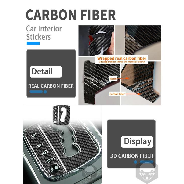 For Mercedes Benz B W245 2005-2011 Real Carbon Fiber 2Pcs Gear Stickers Shift Panel Auto Interior Cover Decoration