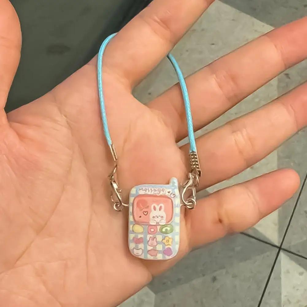 Doll Mini Pendant Model Cartoon Cute Little Mini Mobile Phone Ornament for 15-17cm Labubu Cartoon Pendant Sweet Couple Gift