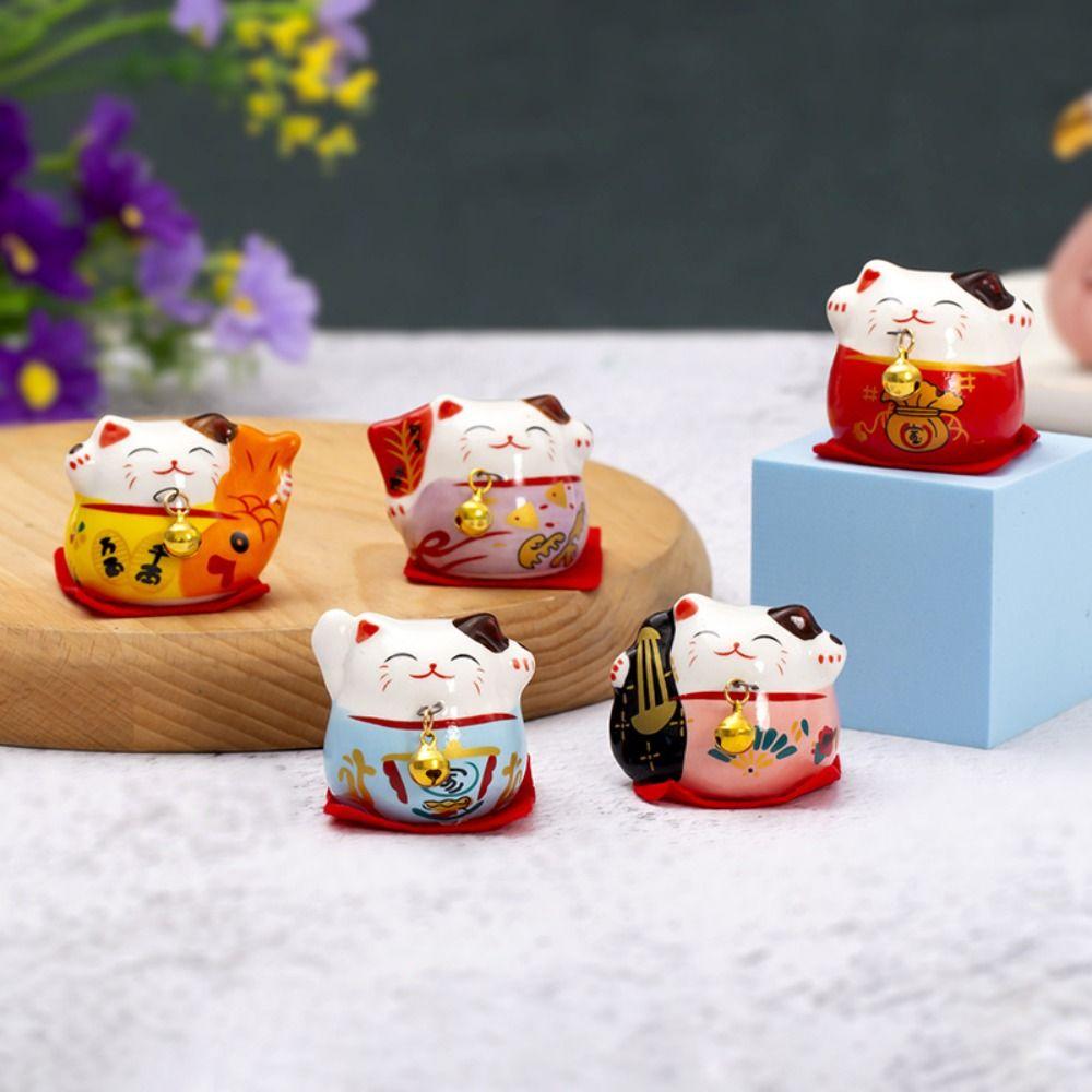 

Мультяшный кот орнамент керамика Lucky Cat маленький колокольчик украшение дома