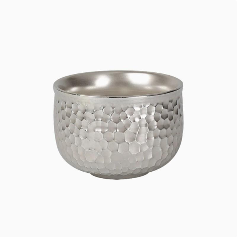 

1PCS 80ml Hammer Patterned Gilded Silver Teacup Tea Tasting Ceramic Tea Set Anti Scalding and Thermal Insulation Master Cup 6x4.5cm 80ml серебряный