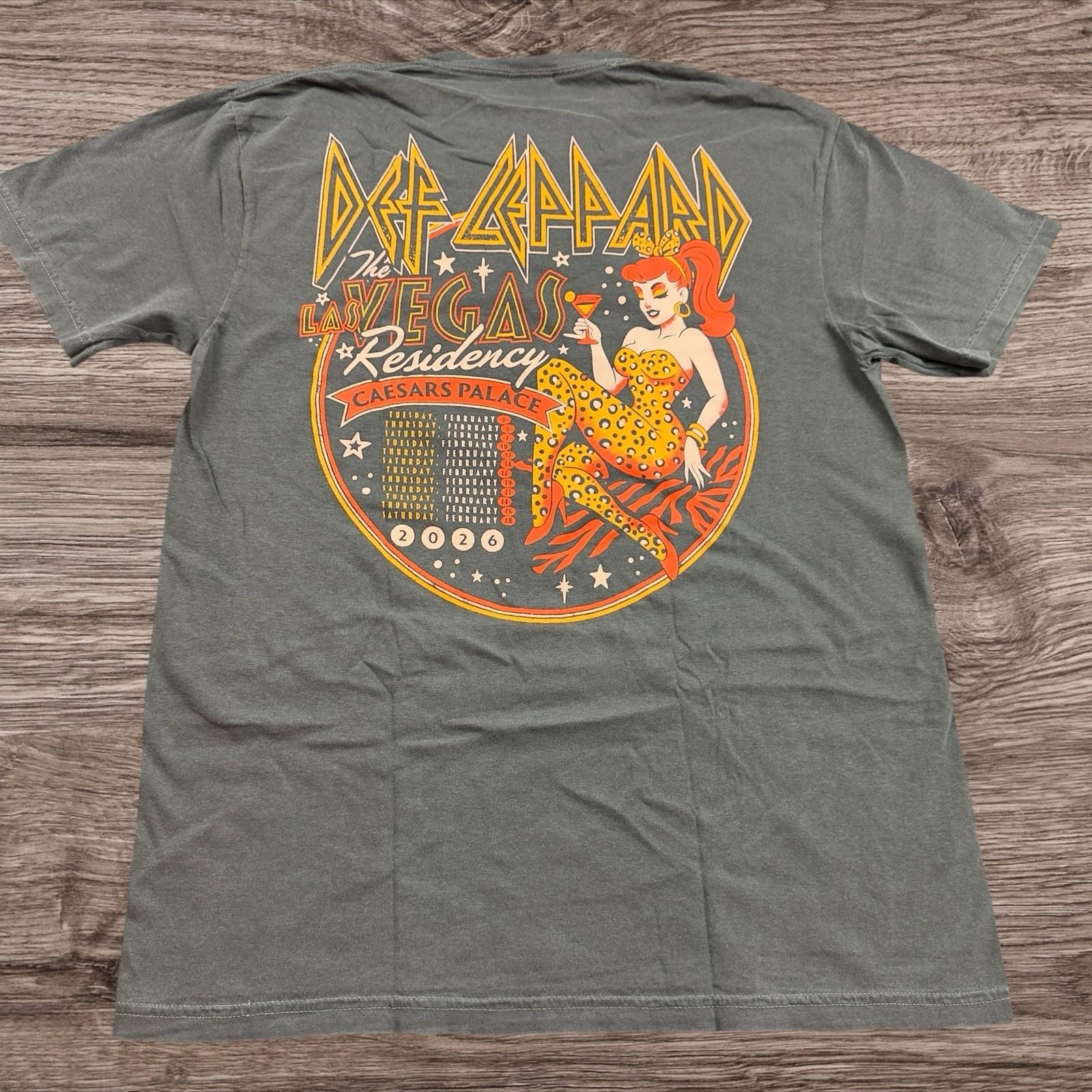 Def Leppard Las Vegas Residency Tour Graphic Adult Size 2X-Large Unisex T-Shirt XL