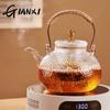 Skleněná čajová souprava Čínská domácí Velkokapacitní Přijímání hostů Kung Fu čajová souprava Kladívkový design Pletený konopný provaz Paprsek Čajová konvice