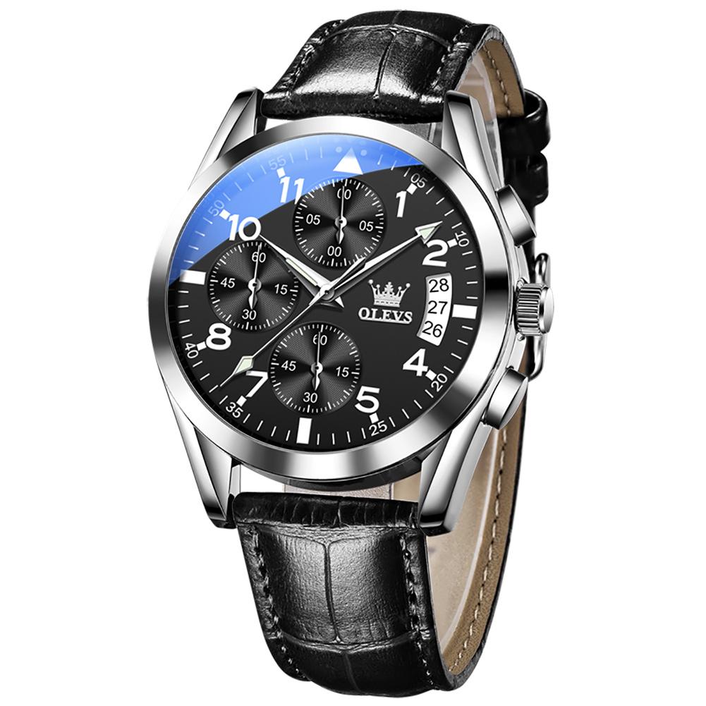 OLEVS 2878 Luxury Men's Watches Waterproof Luminous Quartz Wrist Watch Leather Date Sports Top Brand Male Watch for Men Relogio