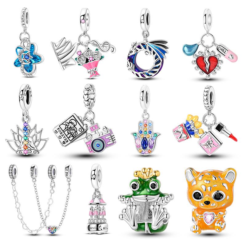 Original Charms Copper Camera Couple Po Charm Beads Fit 3Mm Original Bracelet Necklace Women Diy Fine Jewelry Gift New In