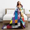 American The Big Bangs Theory Soft Warm Blanket Picnic Plush Throw Blanket Funny Couch Bed Flannel Bedspread Sofa Bed Cover