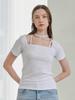 NOUVE Square Neck Half Sleeve Tie T-Shirts - Wihte