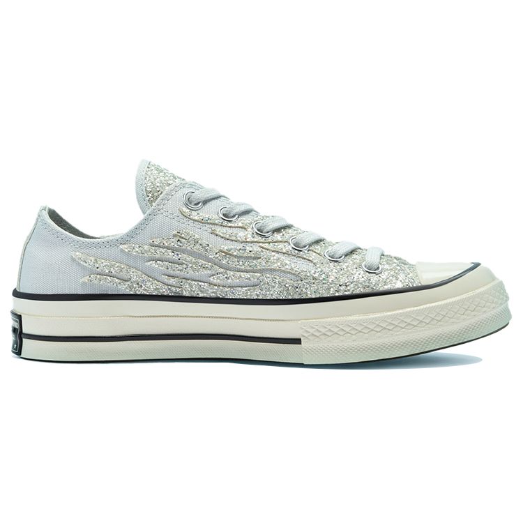 Converse 1970s Chuck Taylor All Star Glitter Shine Canvas Slip Resistant Durable Low Top Skate Shoes Women sneaker Blue 569538C