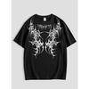 Men's Graphic Tee - Casual & Loose Dark Academia Short Sleeve T-Shirt Oversized Baggy Tops T-Shirt Black