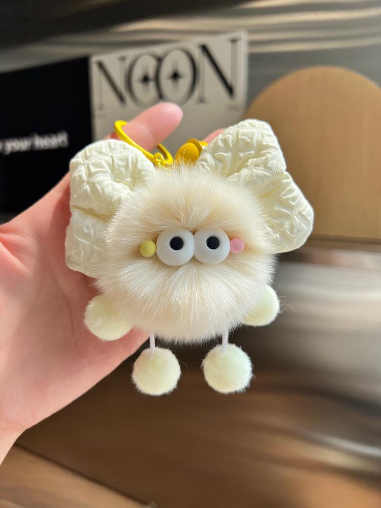 

Креативный кулон-бантик из кроличьего меха, брелок для рюкзака и брелок для ключей для женщин