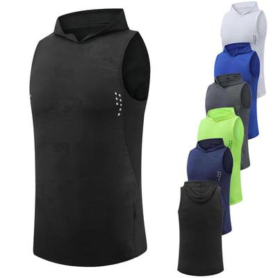 Men's Quick-Dry Hooded Sleeveless Running Vest - Breathable Fitness Top