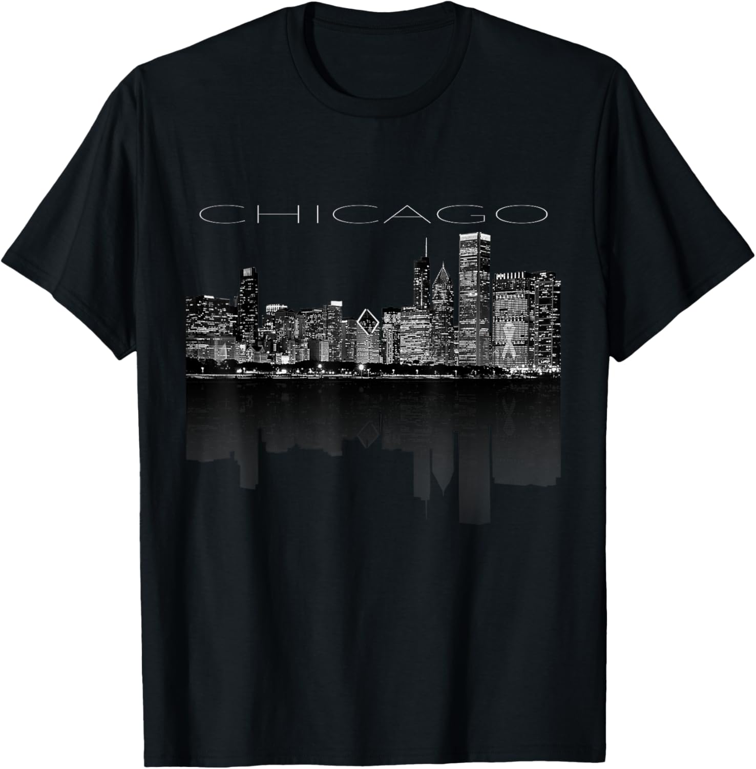 Chicago City Skyline Lights at Night T-Shirt S разноцветный