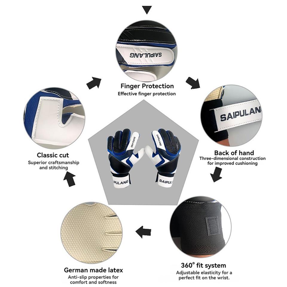 LOOGDEEL Football Goalkeeper Children's Soccer Sports Adult Hand Supports Non-slip Wear-resistant Full Latex Goalkeeper Gloves