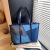 Large Capacity Bag Women's New Casual Denim Fashion Contrasting Color Splicing Shoulder Bag Tote Bag