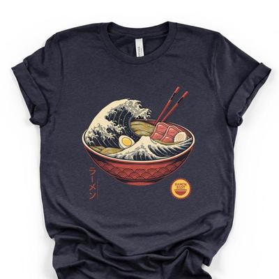 Retro Ramen Bowl T-Shirt and Kids Tshirt, Japanese Wave Art Tee, Anime Streetwear Shirt and Kids Tshirt