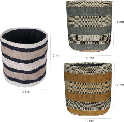 Sturdy Jute Plant Basket Modern Woven Basket for 10" Flower Pot Floor Indoor Planters, Storage Organizer Basket Rustic Home Décor Plant Containers