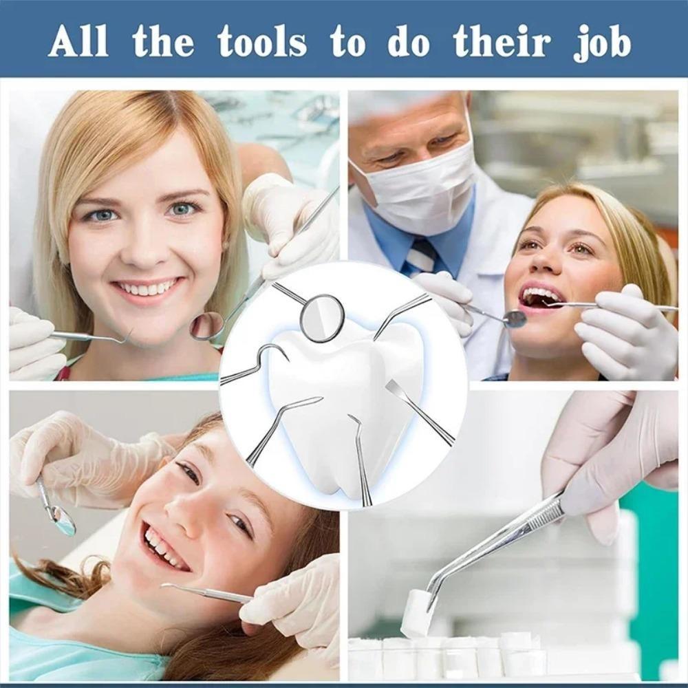 Lustro dentystyczne ze stali nierdzewnej, zestaw dentystyczny, torba, lusterko do ust, instrumenty dentystyczne, pielęgnacja jamy ustnej, wybielanie, usuwanie kamienia nazębnego, narzędzia