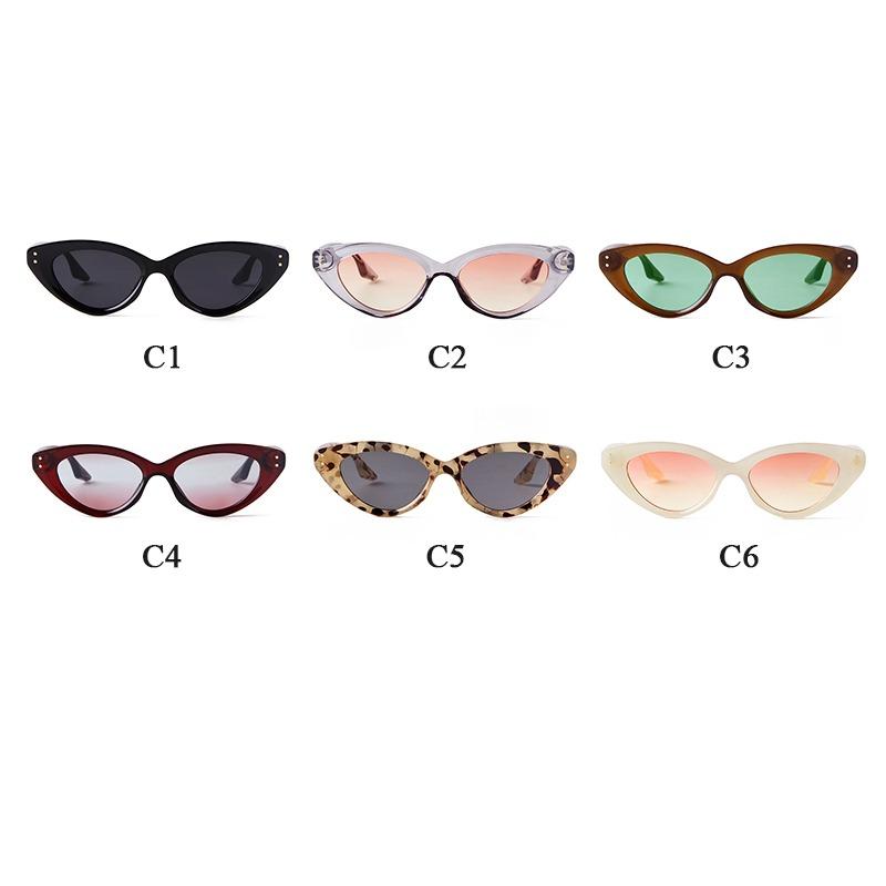 Vintage Fashion Cat Eye Sunglasses Women Men Luxury Designer Retro Rivet Cute Pink Lens Cateye Sun Glasses Large Shades S2686