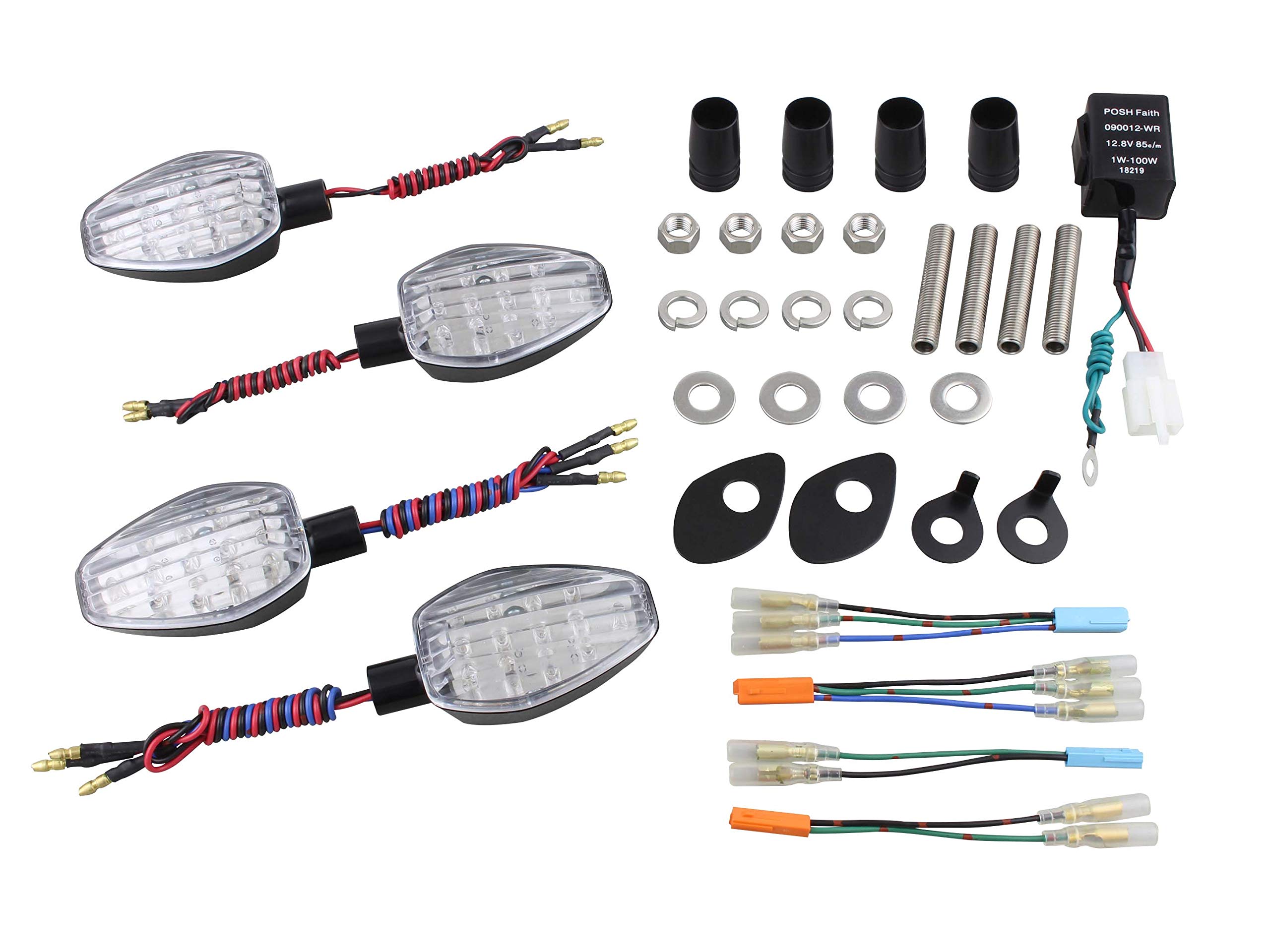 

POSH FAITH Motorcycle Lightweight LED Turn Signal Kit for CB1300SF CB400SF Black Part Number Kit, Model-Specific (2003-2005) (2004-2005/2008-2016)