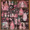 71Pcs/Set Valentine's Day Window Cling Waterproof PVC Cartoon Gnome Love Heart