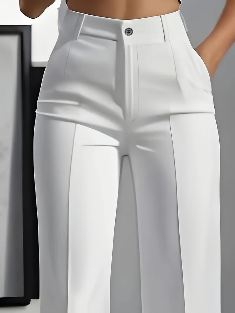 Women's Pants New High Waist Dropped Waist Straight Leg Simple Business Casual Trousers for Women Wide Leg