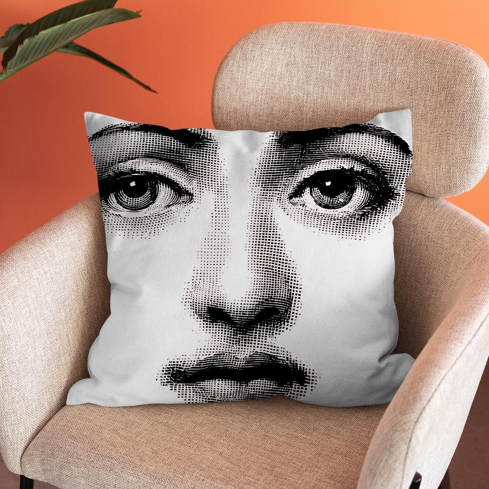 Face Art P-Piero Pillow Case Soft Cushion Case or Farmhouse Sofa Decor Home Decorations and Protector F-Fornasettis Pillow Case