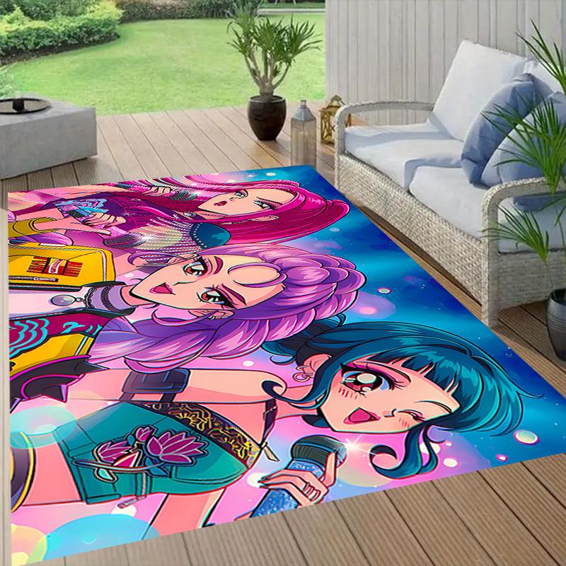 Superhero Trio Style Crystal Velvet Rug, Soft Anti‑Slip Crystal Velvet Carpet for Living Room Bedroom Home Decor