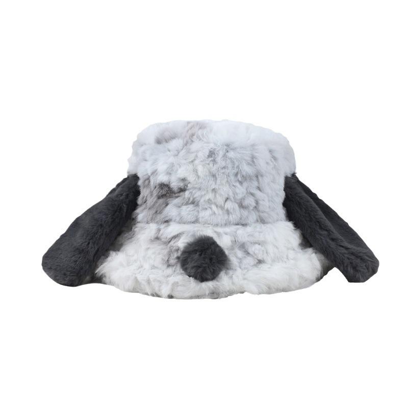 Autumn and Winter Cute Plus Velvet Thickened Warm Basin Hat with Large Head Circumference and Versatile Face Showing Small Plush Hat