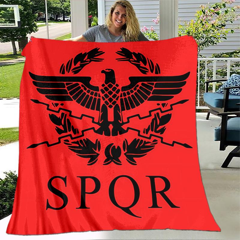 1pc Blanket SPQR Roman Eagle1 Print Design, Lightweight Blanket for Sofa, Bed- Soft &Warm, Gift for All Seasons like Christmas, Halloween