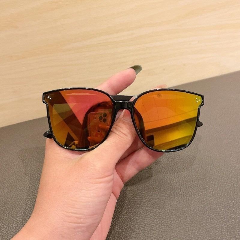 Classic UV400 Sunglasses for Kids Girls Colorful Mirror Metal Frame Eyewear Stylish Children Glasses