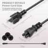 3 Prong Power Cord Replacement Power Cable for Computer TV Monitors, Compatible with Dell IBM HP Asus Sony Samsung Toshiba Lenovo Acer Epson Printer