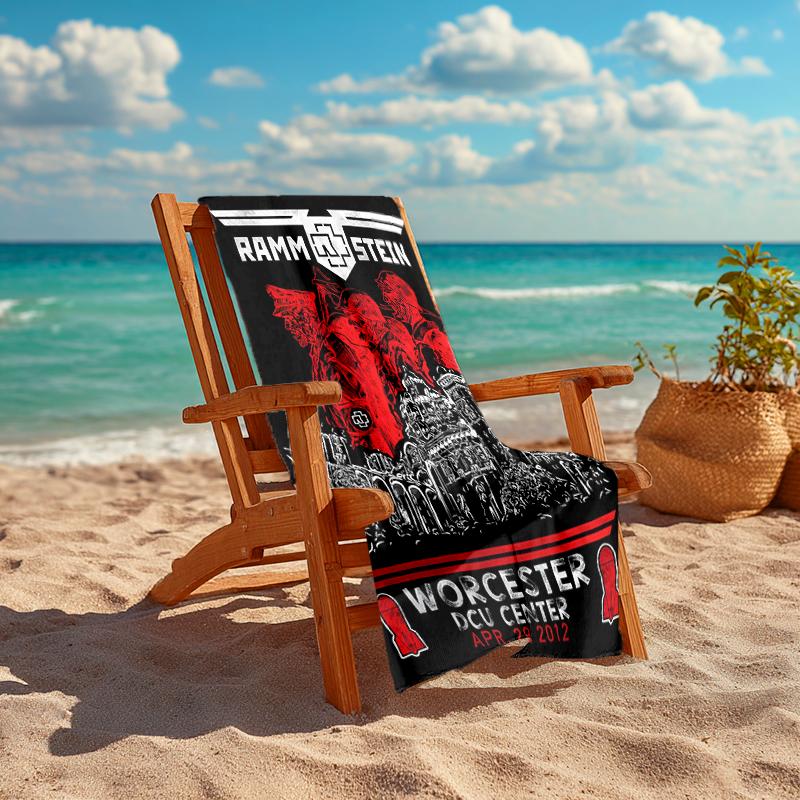 1pc Rammstein2 Beach Towel, Comfortable and Thick, and Swimming/Bath/Picnic/Camping Towel, Suitable for Seaside Beaches