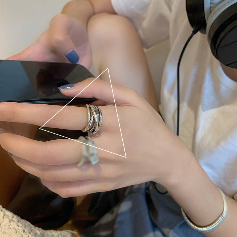 

Кольцо из стерлингового серебра 925 пробы в винтажном стиле для женщин, уникальный модный регулируемый дизайн J1142