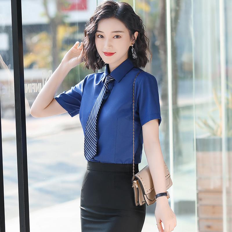 Manufacturer wholesale non-ironing short-sleeved shirt women's interview dress professional shirt women's summer office work clothes
