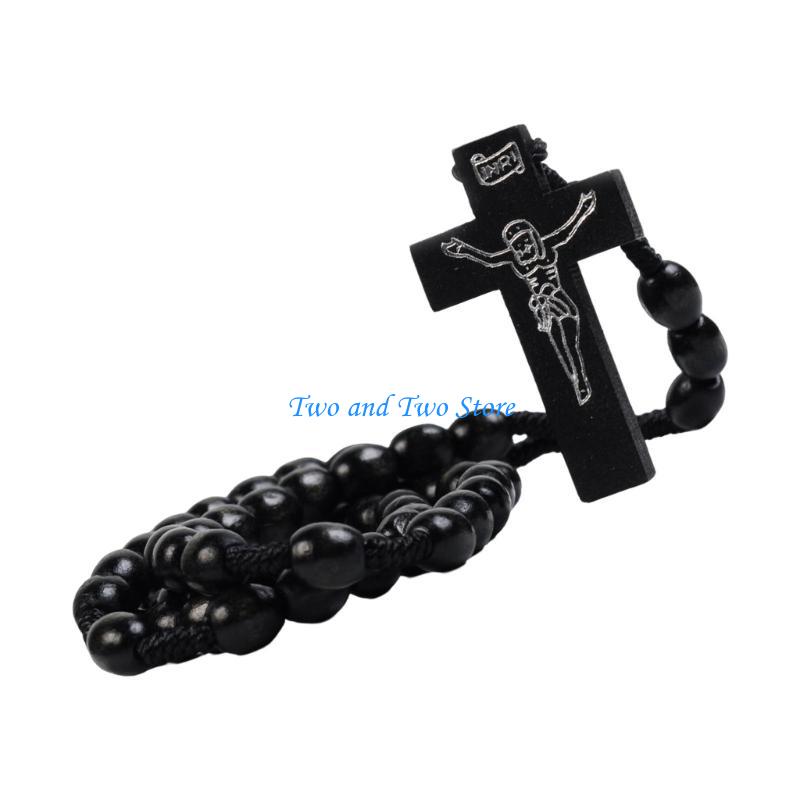 HX6F Smooth Bead Rosary Necklace Decoration for Trendy Adults and Teens